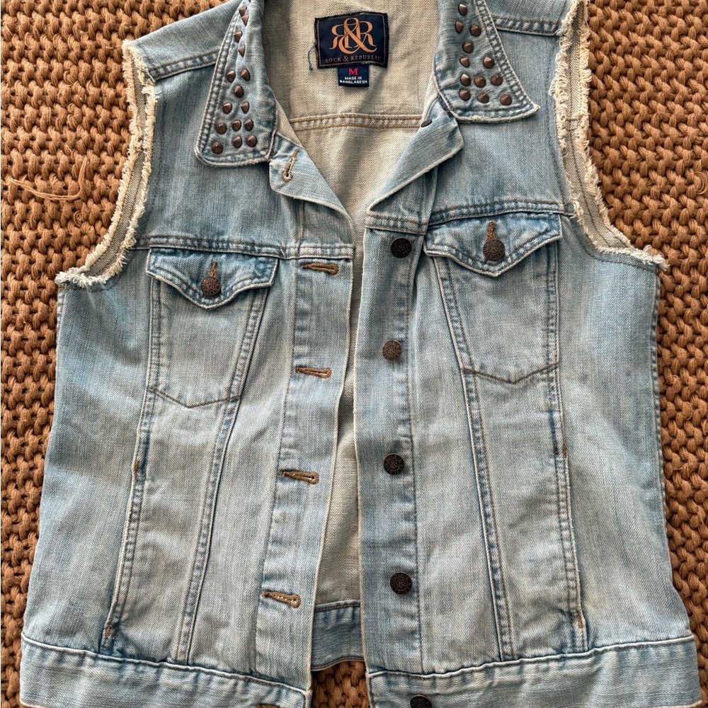 RR Denim Studded Vest